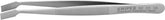 KNIPEX Tools 92 01 06 Premium Stainless Steel Gripping Tweezers-30°Angled-Blunt Tips, 4"