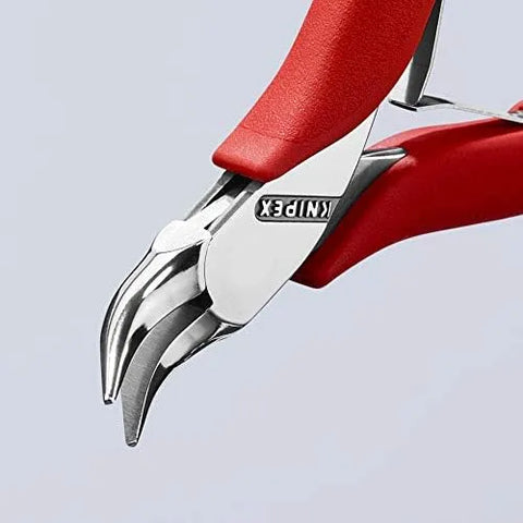 Knipex Tools 35 41 115 Electronics Pliers, Angled Half Round Smooth Tips, 4.5"