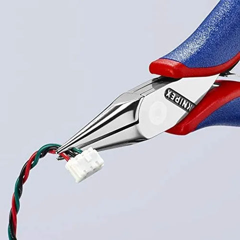 KNIPEX Tools - Electronics Pliers, Half Round Tips, Multi-Component (3522115), 4.5