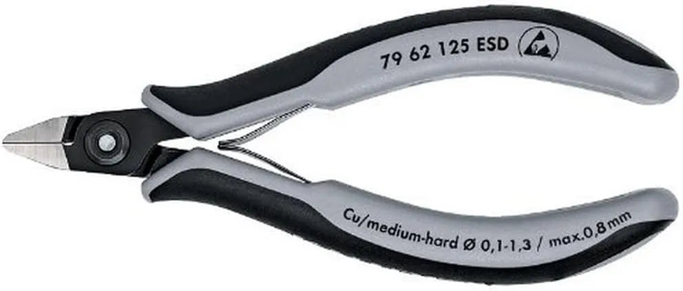 KNIPEX Tools 79 62 125 ESD Precision Electronics Diagonal Cutters, 5-Inch