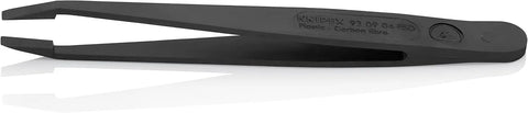 KNIPEX Tools 92 09 04 ESD Plastic Gripping Tweezers-Blunt Tips-ESD, 4-1/2", Black