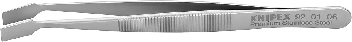 KNIPEX Tools 92 01 06 Premium Stainless Steel Gripping Tweezers-30°Angled-Blunt Tips, 4"