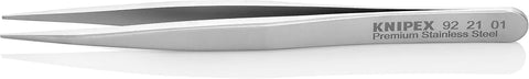 KNIPEX Tools 92 21 01 Premium Stainless Steel Gripping Tweezers-Pointed Tips, 4-3/4"