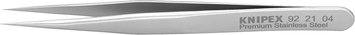 KNIPEX Tools 92 21 04 Premium Stainless Steel Gripping Tweezers-Needle-Point Tips, 3-1/2"