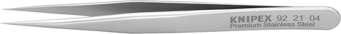 KNIPEX Tools 92 21 04 Premium Stainless Steel Gripping Tweezers-Needle-Point Tips, 3-1/2"