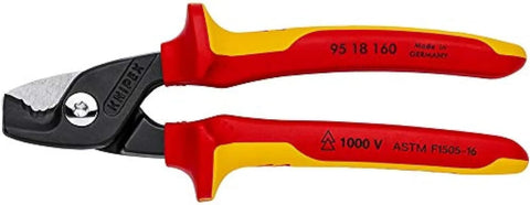 KNIPEX Tools 95 18 160 US StepCut Cable Shears, Insulated Grip 6.25-Inch, Red