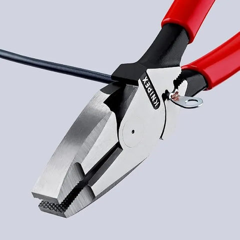KNIPEX 09 11 240 SBA High Leverage Lineman Pliers New England with Tape Puller and Crimper