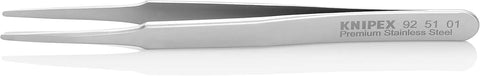 KNIPEX Tools Gripping Tweezers, Premium Stainless Steel, Blunt Tips, 4.75"