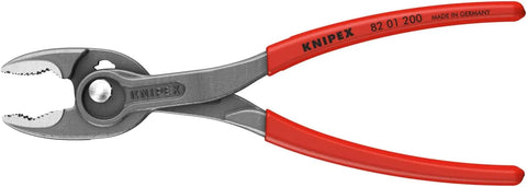 KNIPEX 82 01 200 TwinGrip Pliers, 8-inch | Slip joint pliers with push button adjustment