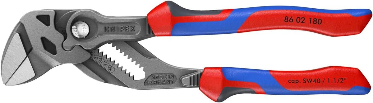 KNIPEX Tools 86 02 180 Pliers Wrench, Black Finish Comfort Grip, 7.25-Inch