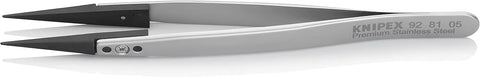 KNIPEX Tools 92 81 05 Premium Stainless Steel Gripping Tweezers-Pointed Tips, 5-1/4"