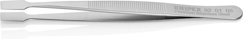 KNIPEX Tools 92 01 05 Premium Stainless Steel Gripping Tweezers-Blunt Tips, 4 3/4"