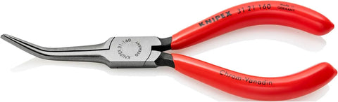 KNIPEX Tools - Needle Nose Pliers, 45 Degree Angled (3121160), Red, 6.25