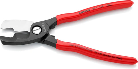 KNIPEX Tools - Cable Shears, Twin Cutting Edge (9511200), 8 inches