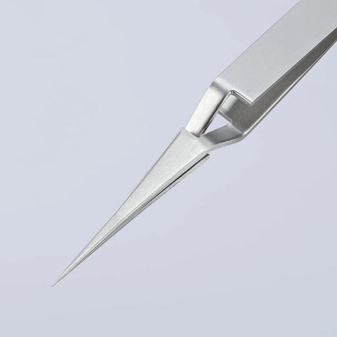 KNIPEX Tools 92 91 02 Premium Stainless Steel Gripping Cross-Over Tweezers-Needle-Point Tips, 4-3/4"