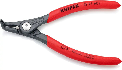KNIPEX Tools - Precision Circlip Pliers, External, 90 Degree Angled, 1/8"-25/64" Shaft Dia. (4921A01), 5.20