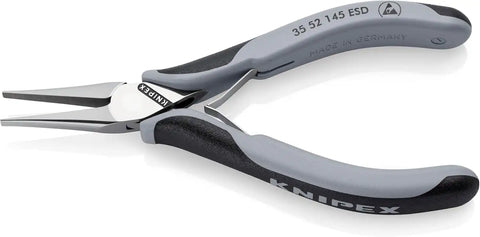 KNIPEX Tools 35 52 145 ESD Electronics Pliers-Flat Tips, ESD Handles, 5-3/4"