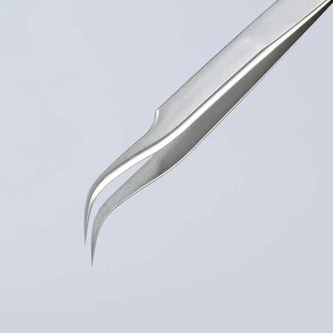 KNIPEX Tools 92 31 01 Premium Stainless Steel Gripping Tweezers-45°Angled-Needle-Point Tips, 4-3/4"