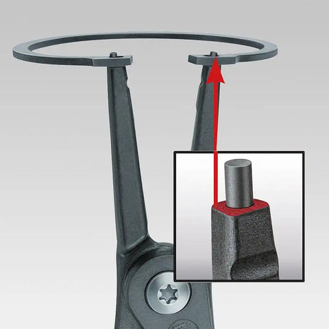 KNIPEX Tools - Precision Circlip Pliers, External, 90 Degree Angled, 1/8"-25/64" Shaft Dia. (4921A01), 5.20