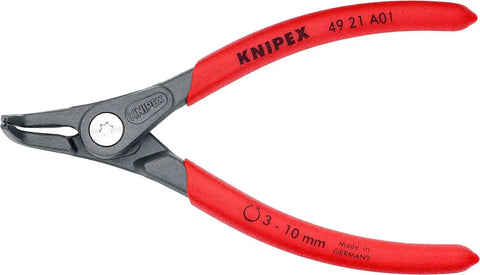 KNIPEX Tools - Precision Circlip Pliers, External, 90 Degree Angled, 1/8"-25/64" Shaft Dia. (4921A01), 5.20