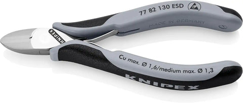 KNIPEX Tools 77 82 130 ESD Electronics Diagonal Cutters, ESD Handles, 5-1/4"