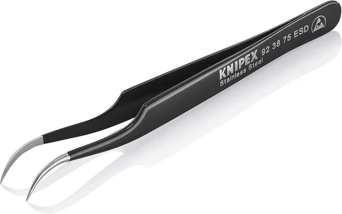KNIPEX - 92 38 75 ESD Tools - Precision Tweezers, ESD (923875ESD)