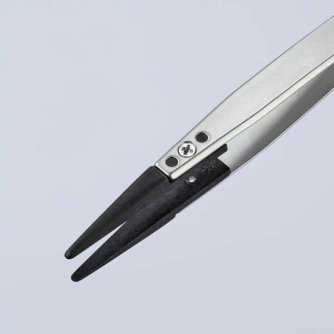 KNIPEX Tools 92 81 04 Premium Stainless Steel Gripping Tweezers-Replaceable Tips, 5-1/4"