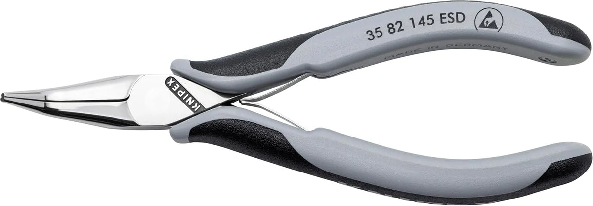KNIPEX Tools 35 82 145 ESD Electronics 45° Angled Pliers-Half Round Tips, ESD Handles, 5-3/4"