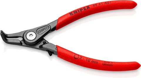 KNIPEX Tools 5" Precision External Circlip Pliers w/ Bent Tips, Plastic Grip (4941A01)