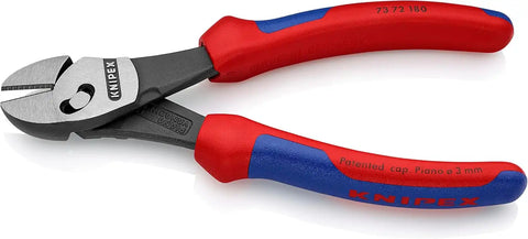 Knipex 73 72 180 BK TwinForce High Performance Leverage Diagonal Cutter with Comfort Grip Handle, Red/Blue