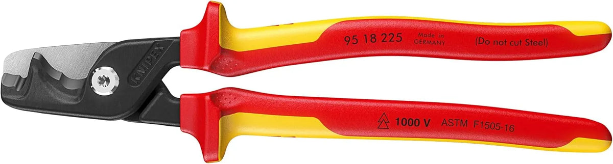 KNIPEX Tools 95 18 225 US StepCut® XL Cable Shears-1000V Insulated, 9"