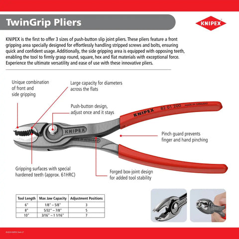 TwinGrip Pliers, Comfort Grip 8-inch