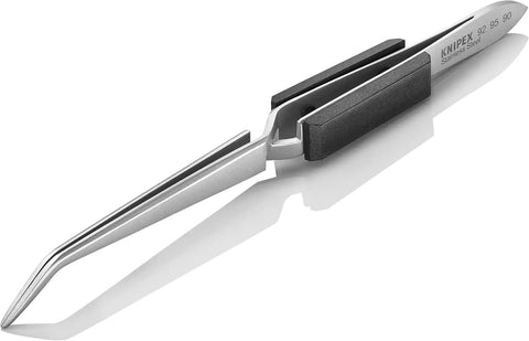 Cross Over Tweezers, Bent, Serrated, 6-1/4