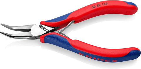 KNIPEX Tools - Electronics Pliers, Half Round Tips, 45 Degree Angled, Multi-Component (3582145), 5.75