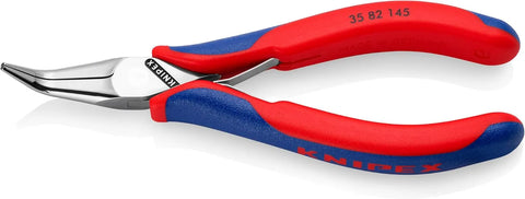 KNIPEX Tools - Electronics Pliers, Half Round Tips, 45 Degree Angled, Multi-Component (3582145), 5.75