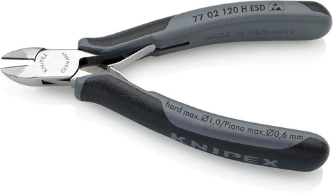KNIPEX Tools 77 02 120 H ESD Electronics Diagonal Cutters, Carbide Cutting Edges, 4.75-Inch