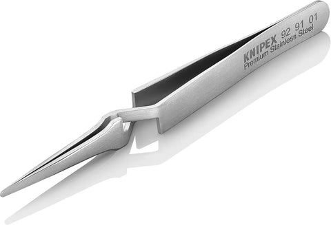 KNIPEX Tools 92 91 01 Premium Stainless Steel Gripping Tweezers-Replaceable Tips, 4-3/4"
