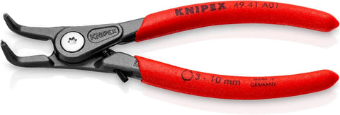 KNIPEX Tools 5" Precision External Circlip Pliers w/ Bent Tips, Plastic Grip (4941A01)