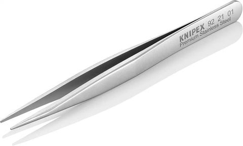 KNIPEX Tools 92 21 01 Premium Stainless Steel Gripping Tweezers-Pointed Tips, 4-3/4"