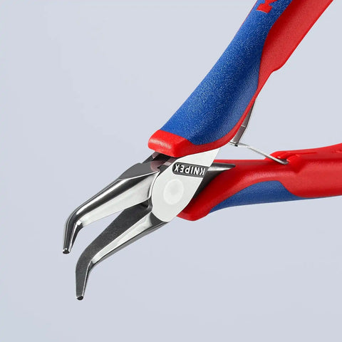 KNIPEX Tools - Electronics Pliers, Half Round Tips, 45 Degree Angled, Multi-Component (3582145), 5.75