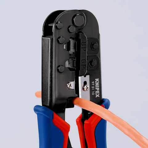 KNIPEX 97 51 10 Western Plug Type Comfort Grip Crimping Pliers