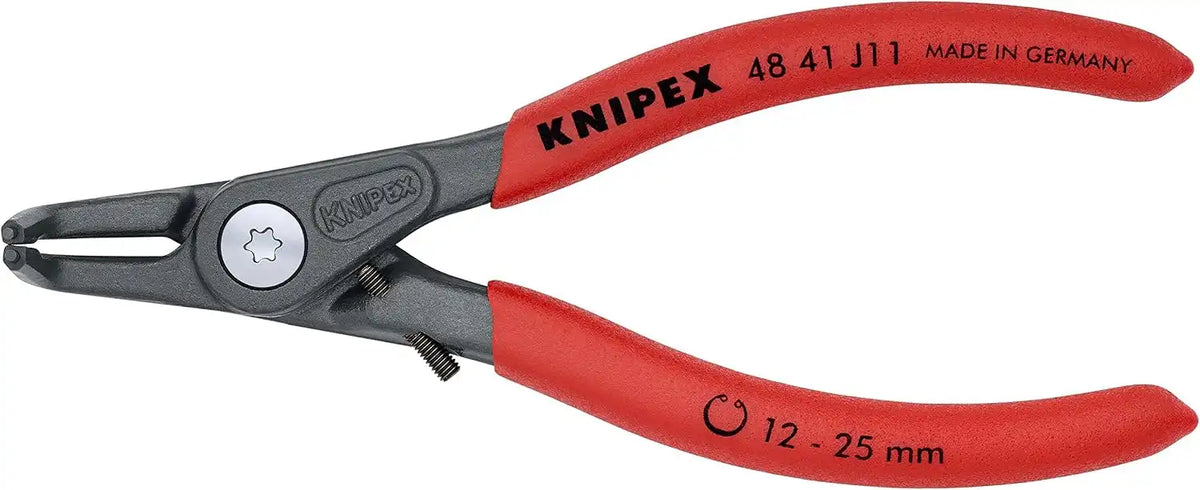 KNIPEX Tools 48 41 J11 Precision Circlip Snap-Ring Pliers with Limiter, Internal 90-Degree Angle