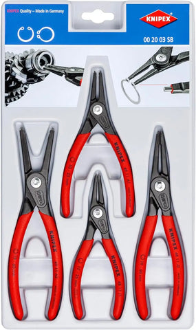 KNIPEX 00 20 03 SB 4 Piece Precision Circlip Snap-Ring Pliers Set