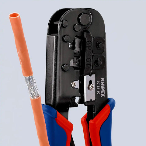 KNIPEX 97 51 10 Western Plug Type Comfort Grip Crimping Pliers