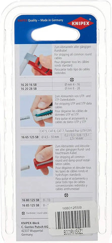 KNIPEX Tools Cable Stripper, 5/16 to 33/64 In, 4-3/8 In (1680125SB)
