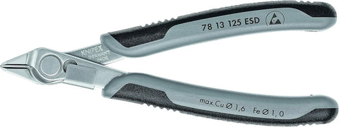 KNIPEX - 78 13 125 ESD Tools - Electronics Super-Knips, INOX Steel, ESD (7813125ESD), 5-Inch with Lead Catcher