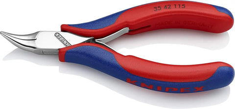 KNIPEX - 35 42 115 Tools - Electronics Pliers, Half Round Tips, 4.5 Degree Angled, Multi-Component (3542115)