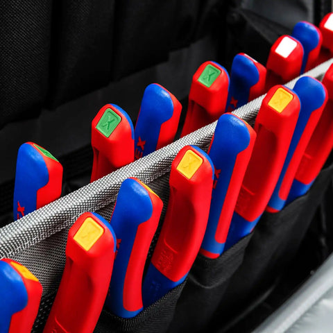 KNIPEX Tools 00 63 06TCR SBA 6 Pc KNIPEXTEND ColorCoded and TetheredTool Clips, Red