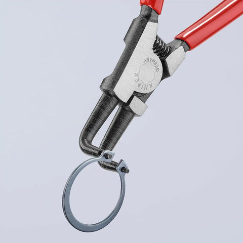 KNIPEX Tools - Circlip Pliers, External, 90 Degree Angled, Forged Tip, 3/4"-2 23/64" Shaft Dia. (4621A21), 6.75, Black