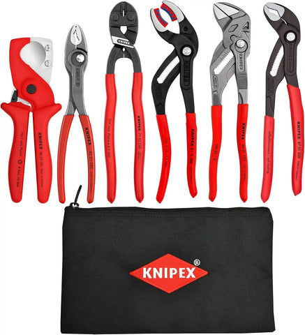 KNIPEX Tools 9K 00 80 180 US 6 Pc Plumbing Set with Free KNIPEX Keeper Pouch